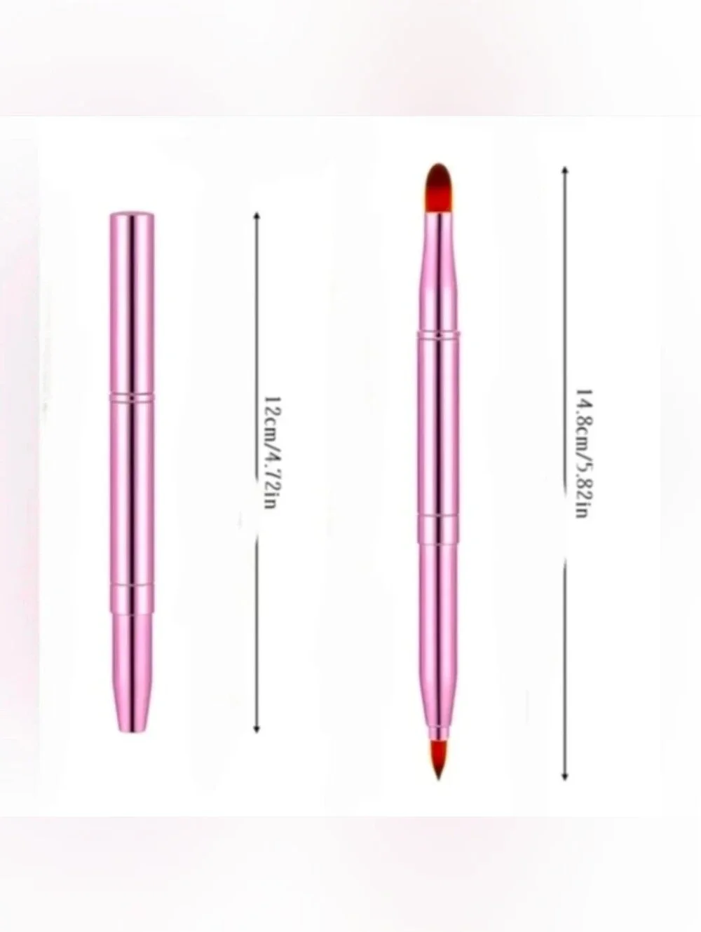 Pink Retractable Dual Sided Lip Brush- Pointed & Rounded Tips BNIB